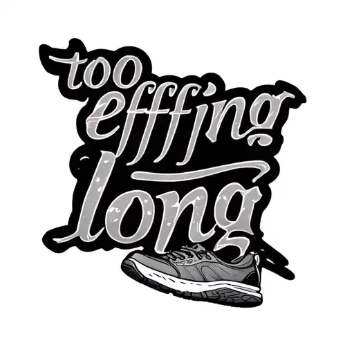"too effing long" 25 year service with a sand timer time running shoe tattoo design idea