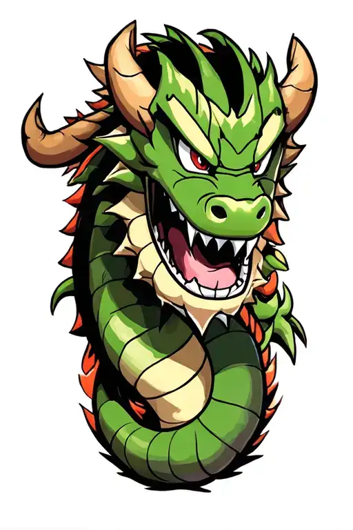 neo traditional dragon ball baby shenron spiritbomb tattoo design idea