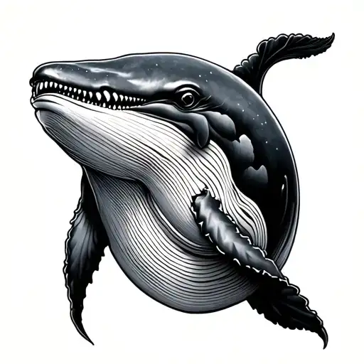 labyrinth with a whale i am stronger tattoo design idea