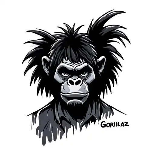 Gorillaz music band tattoo design idea