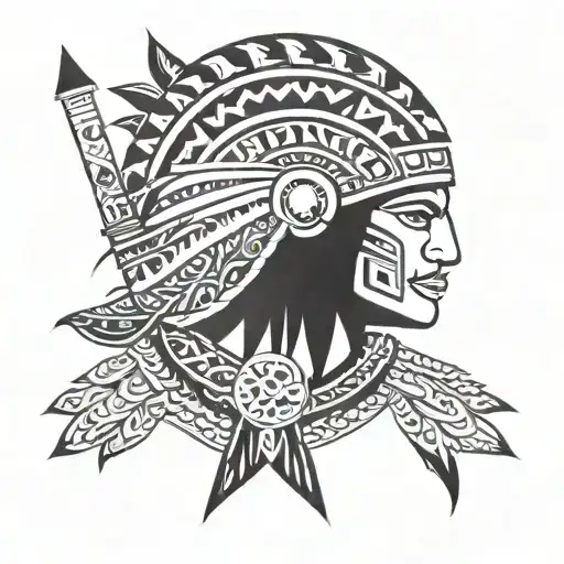 Combine Taino and Sicilian symbols to create a unique warrior  tattoo design idea