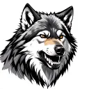 alpha wolf showing teeth slightly tattoo design idea