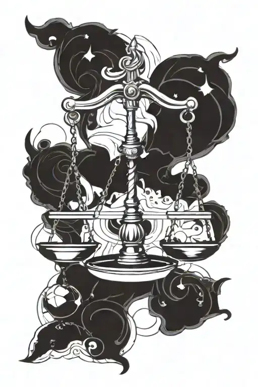 Libra zodiac sign tattoo design idea
