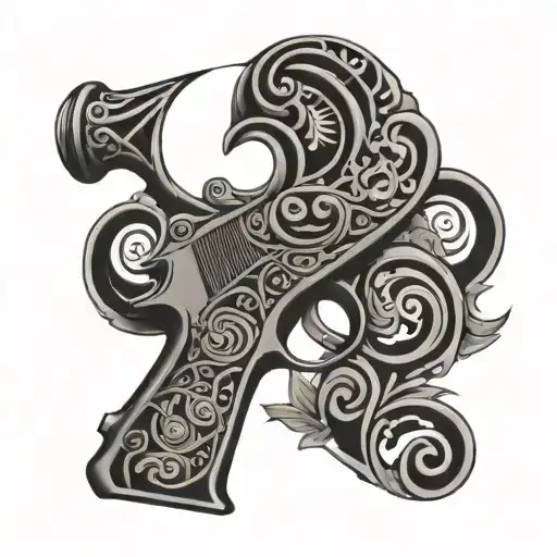 maori design 1911 pistol tattoo design idea