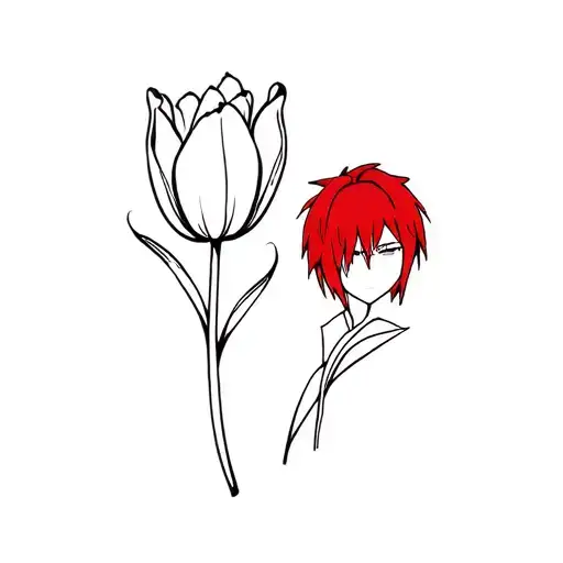 tulip and Gaara love tattoo design idea