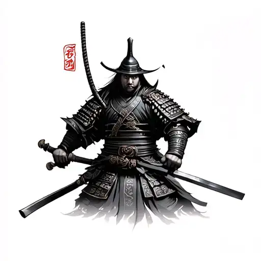 Samurai warrior tattoo design idea