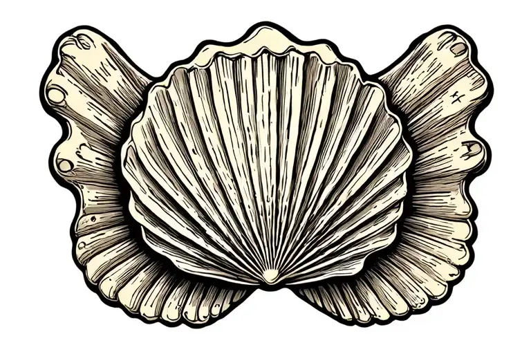 Camino de Santiago scallop shell tattoo design idea