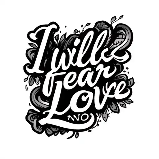 "I will fear no love" song lyrics written tattoo design idea