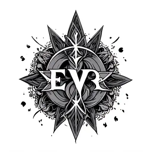 EV for ever in runes tattoo design idea
