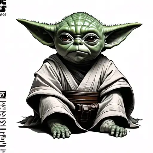 baby yoda star wars tattoo design idea