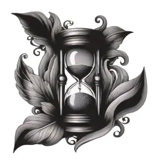 hourglass time infertility baby tattoo design idea