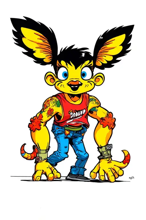 90s cartoon characters tattoo design idea