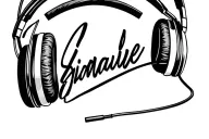 signature with headset headphones connected tattoo design idea