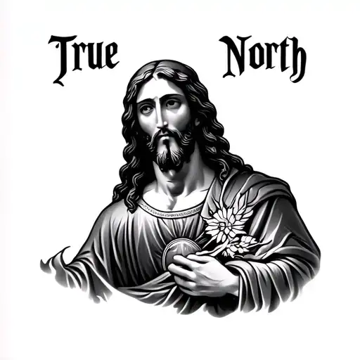 True North is Jesus tattoo design idea