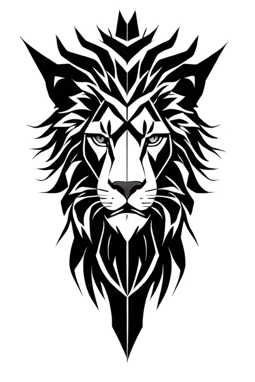 "Djouboum" Lion head head tattoo design idea