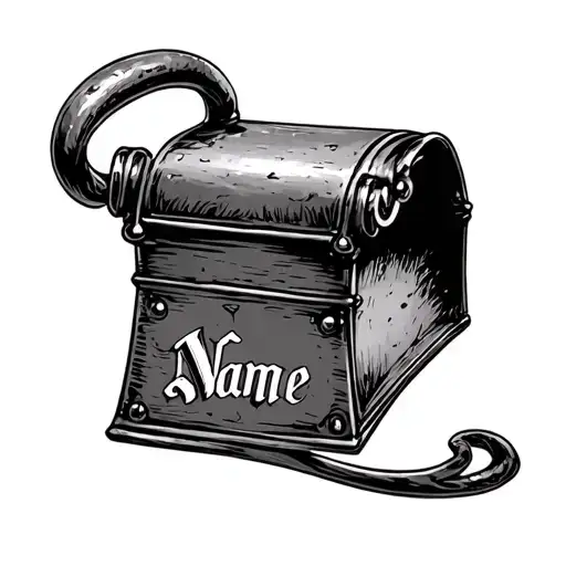 cowbell, submissive, name tattoo design idea