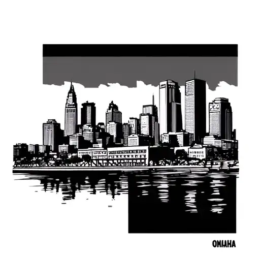 Omaha Nebraska Skyline tattoo design idea