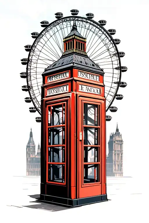 london, uk, big ben, london eye, phone booth, underground station, arsenal tattoo design idea