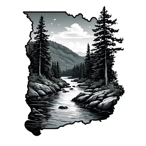 appalachia watauga river tattoo design idea