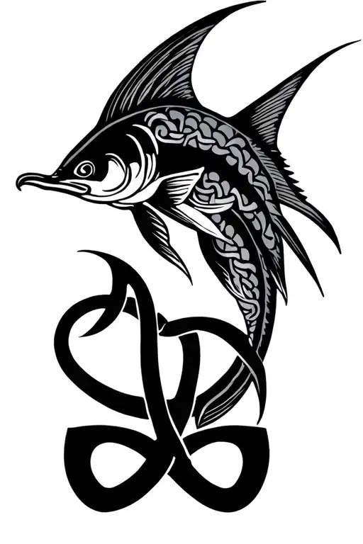 Celtic Knot Sailfish tattoo design idea
