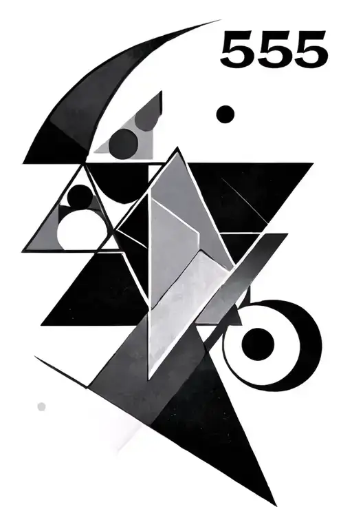 geometric 555 tattoo design idea