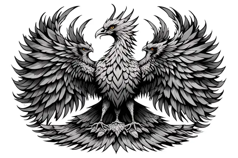 mandala with phoenix rising tattoo design idea