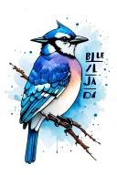 bluejay silhouette with the word tattoo design idea