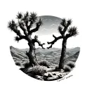 Joshua tree surrounded tattoo design idea