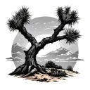 Joshua tree surrounded tattoo design idea