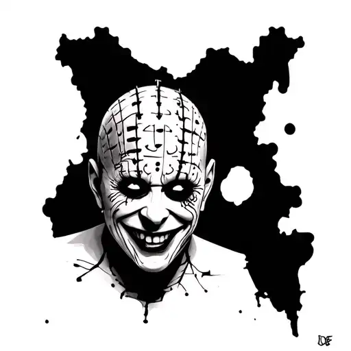 hellraiser pinhead despair smile tattoo design idea