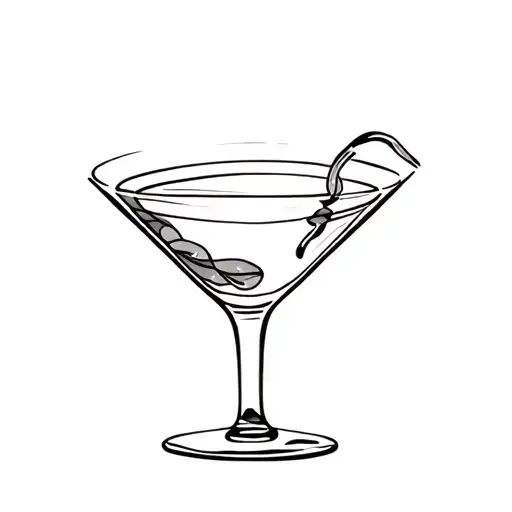 espresso martini glass filled tattoo design idea