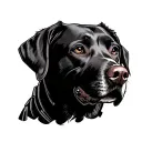 a mix of labrador and weimaraner dog with armor tattoo design idea