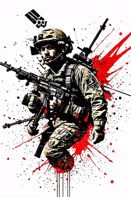 US Army Airborne Afghanistan war scene inspired tattoo design idea