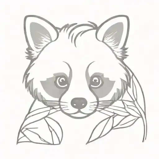 red panda face tattoo design idea