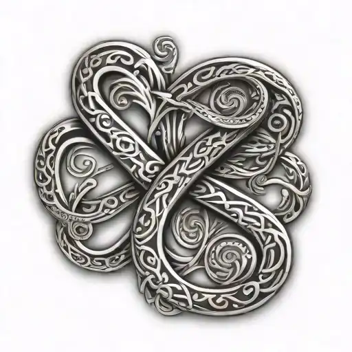 infinity sign with letters GD letters tattoo design idea