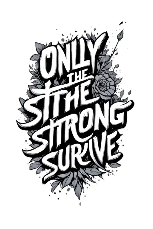 only the strong survive written across tattoo design idea