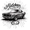 My sons name Aiden, born 6/3/24, life, cars, always pushing through, god tattoo design idea