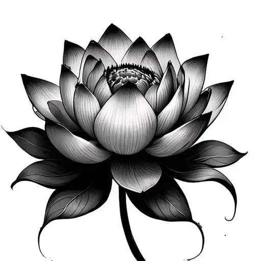 lotus flower blooming tattoo design idea