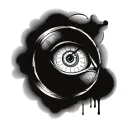 time clock with human eye above tattoo design idea