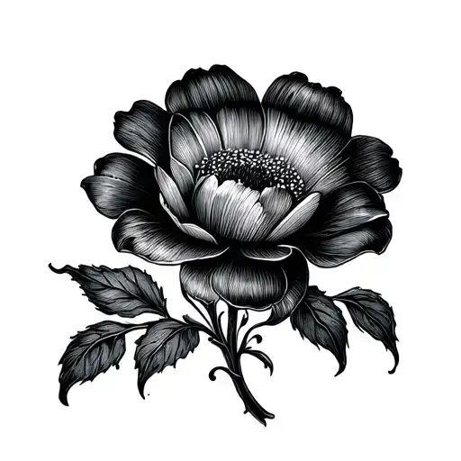 Fan flowers tattoo design idea
