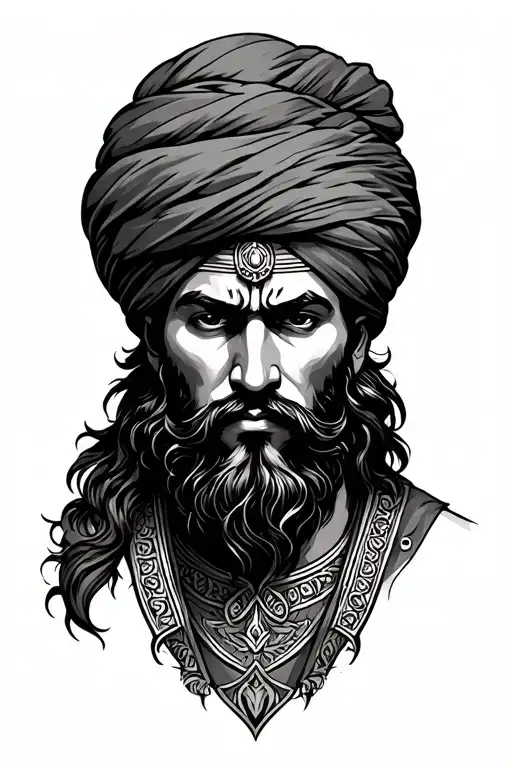 sikh warrior tattoo design idea