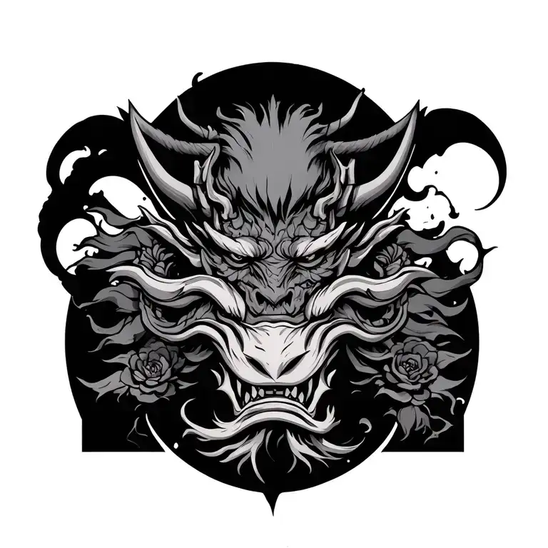 Japanese back tattoo oni tattoo design idea