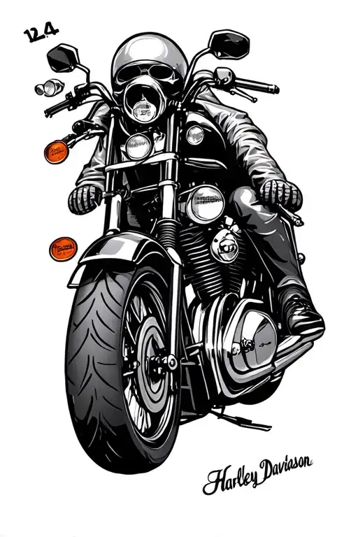 Harley Davidson motorcycle tattoo design idea