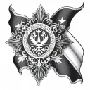 Romania sleeve: Flag tattoo design idea