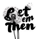 dandelion blown in wind with words Let Them for stem tattoo design idea