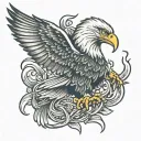 american  eagle fighting snake tattoo design idea