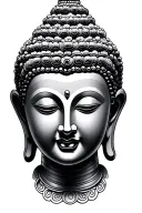 Buddha face tattoo design idea