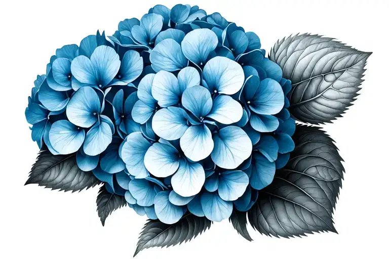 Blue hydrangeas 12 09 2019 tattoo design idea
