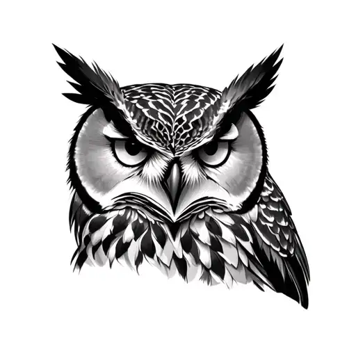 Alexander Great horned owl tattoo design idea