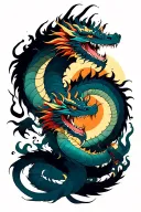 avatar the last airbender with two dragons and all the elements visible tattoo design idea